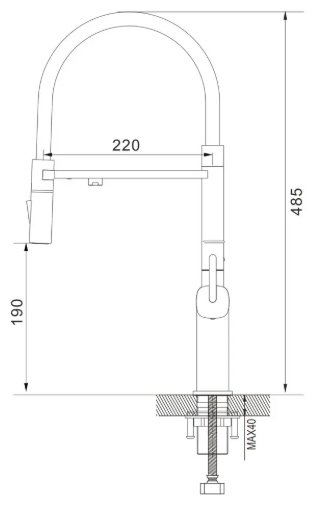 Смеситель с гибким изливом Rose R358С, латунь, цвет белый купить,NaN