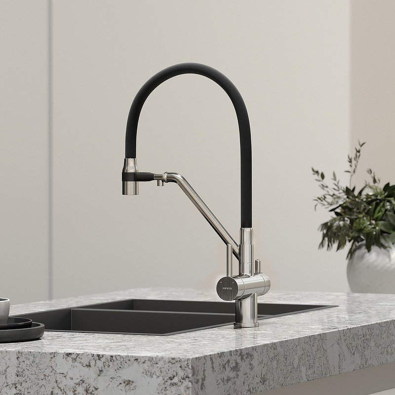 Смеситель для кухни (мойки) Ceramicanova SC4003BN, двухзахватный