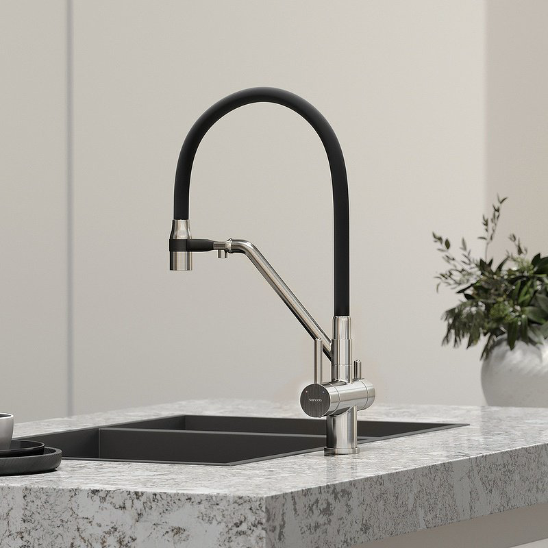 Смеситель для кухни (мойки) Ceramicanova SC4003BN, двухзахватный купить,284868