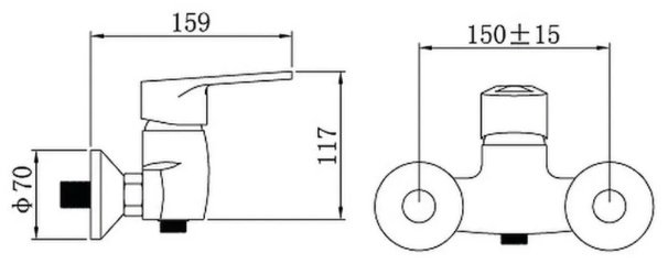 Смеситель для душа Potato P2021, латунь, цвет хром купить,33200