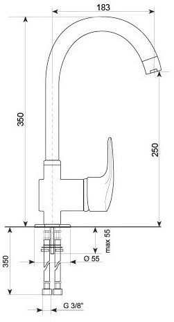 Смеситель для кухни (мойки) EcoStone 04-302, однозахватный купить,NaN