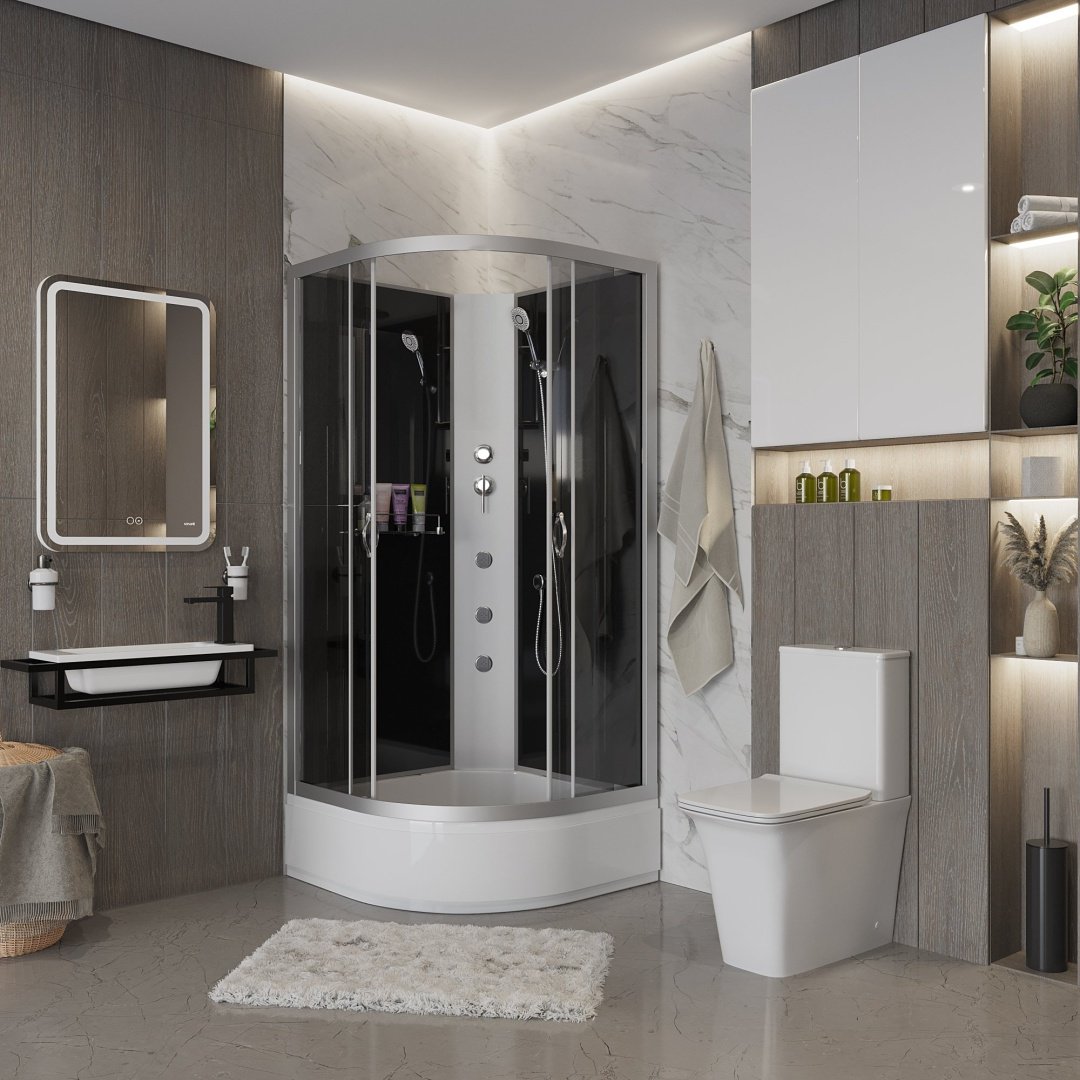 Душевая кабина Niagara NG-3501-14BKG (200 см х 90 см), средний поддон