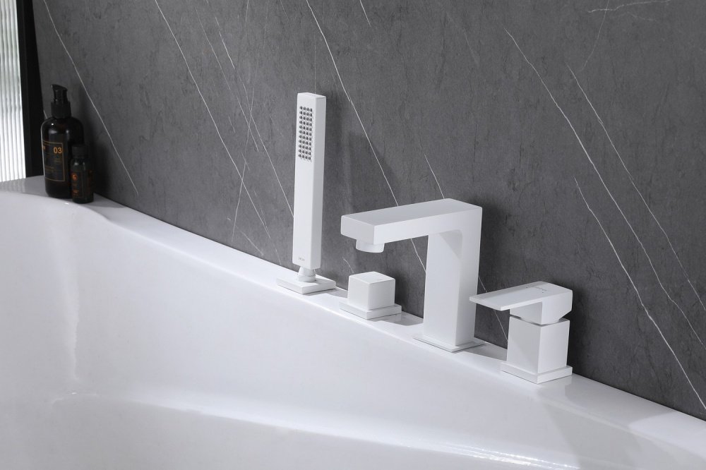 Смеситель для ванны Abber Daheim AF8213W, латунь, цвет белый купить,389300