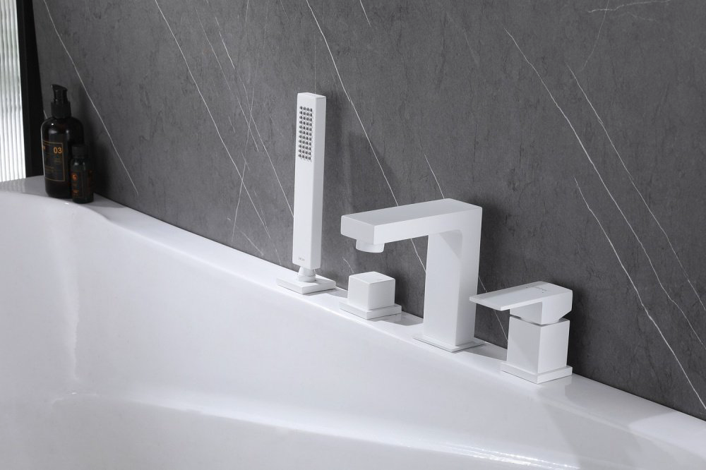 Смеситель для ванны Abber Daheim AF8213W, латунь, цвет белый купить,389300