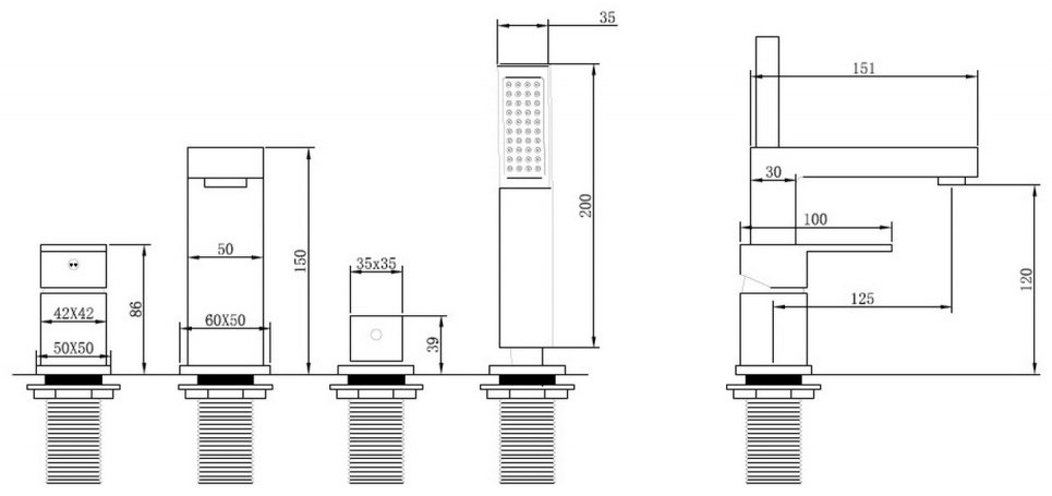 Смеситель для ванны Abber Daheim AF8213W, латунь, цвет белый купить,389300