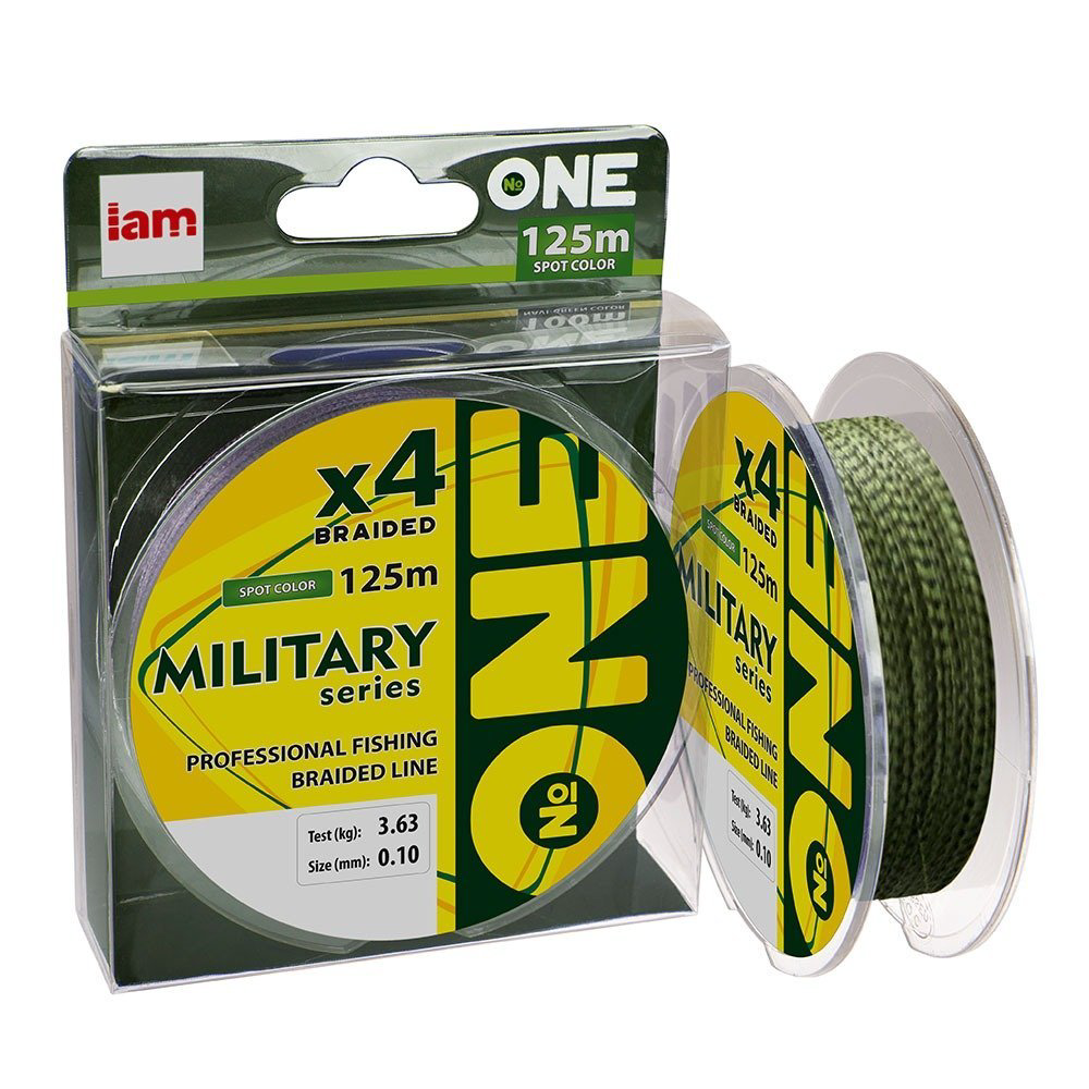 Рыболовная леска №ONE Military Х4 0,12 мм 125 м зеленая