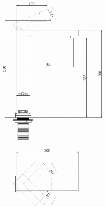 Смеситель для раковины (умывальника) Abber AF8211NG, однозахватный