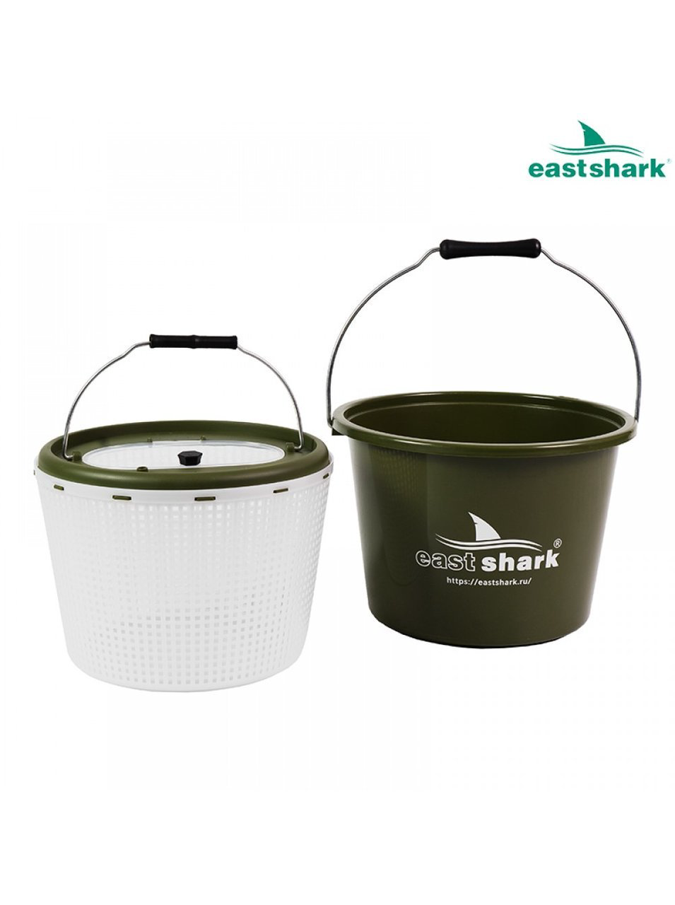 Ведро для прикормки EastShark 1652308 12 л купить,NaN