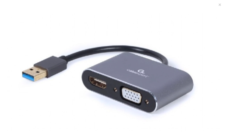 Конвертер Cablexpert USB 3.0 на HDMI VGA adapter A-USB3-HDMIVGA-01 Space Grey