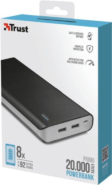 Power Bank Trust Primo 20000mAh черный купить,NaN