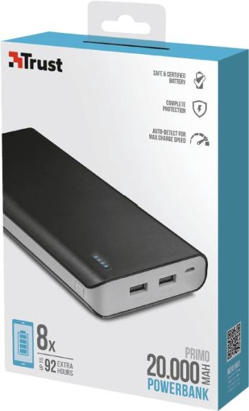 Power Bank Trust Primo 20000mAh черный купить,NaN