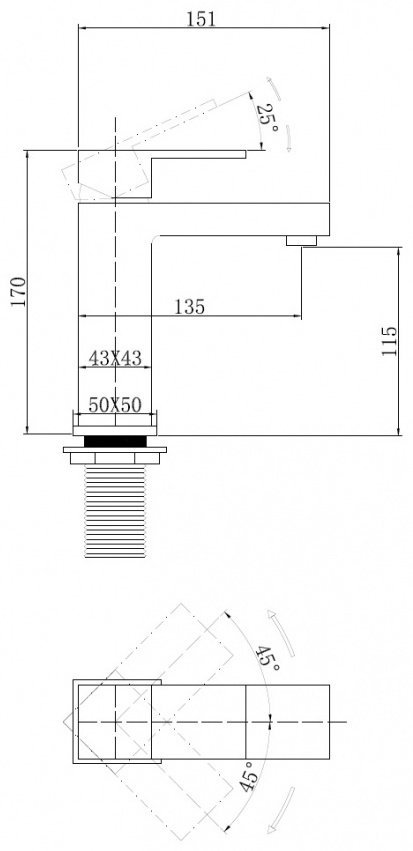Смеситель для раковины (умывальника) Abber Daheim AF8210 однозахватный купить,66900
