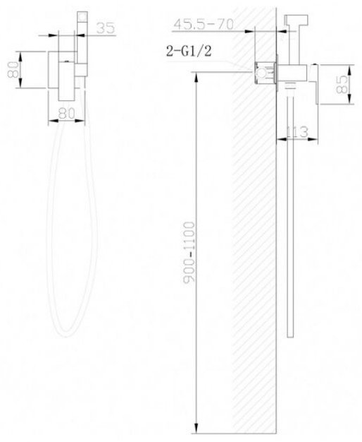 Смеситель для биде Abber AF8226SP, латунь, цвет сатин