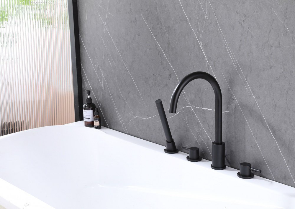 Смеситель для ванны Abber Wasser Kreis AF8113B цвет черный, однозахватный - ForteMarket Смеситель для ванны Abber Wasser Kreis AF8113B цвет черный, однозахватный купить,274918