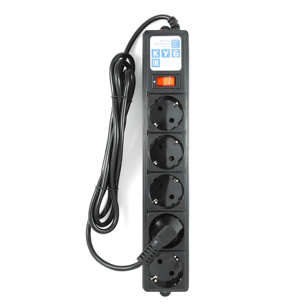 Сетевой фильтр Power Cube SPG-B-10-Black 3м черный купить,NaN