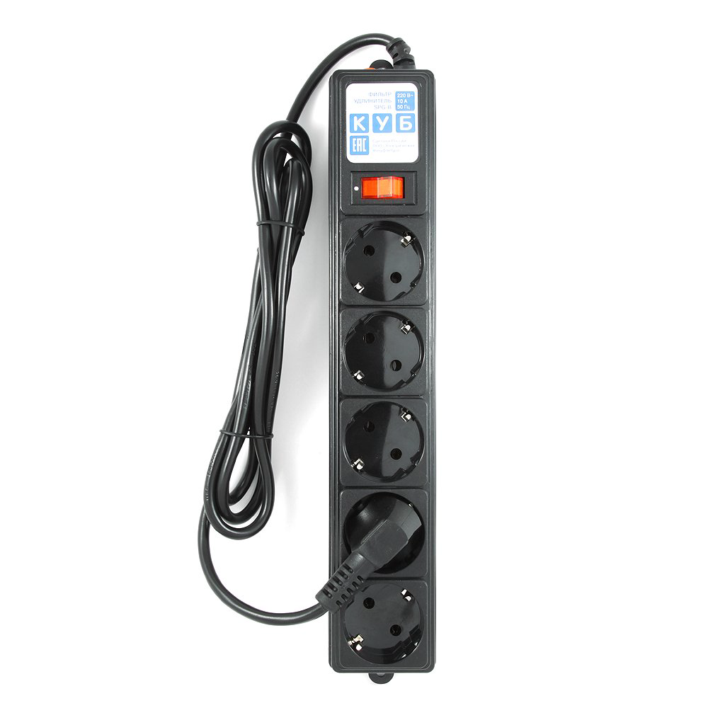 Сетевой фильтр Power Cube SPG-B-10-Black 3м черный купить,NaN