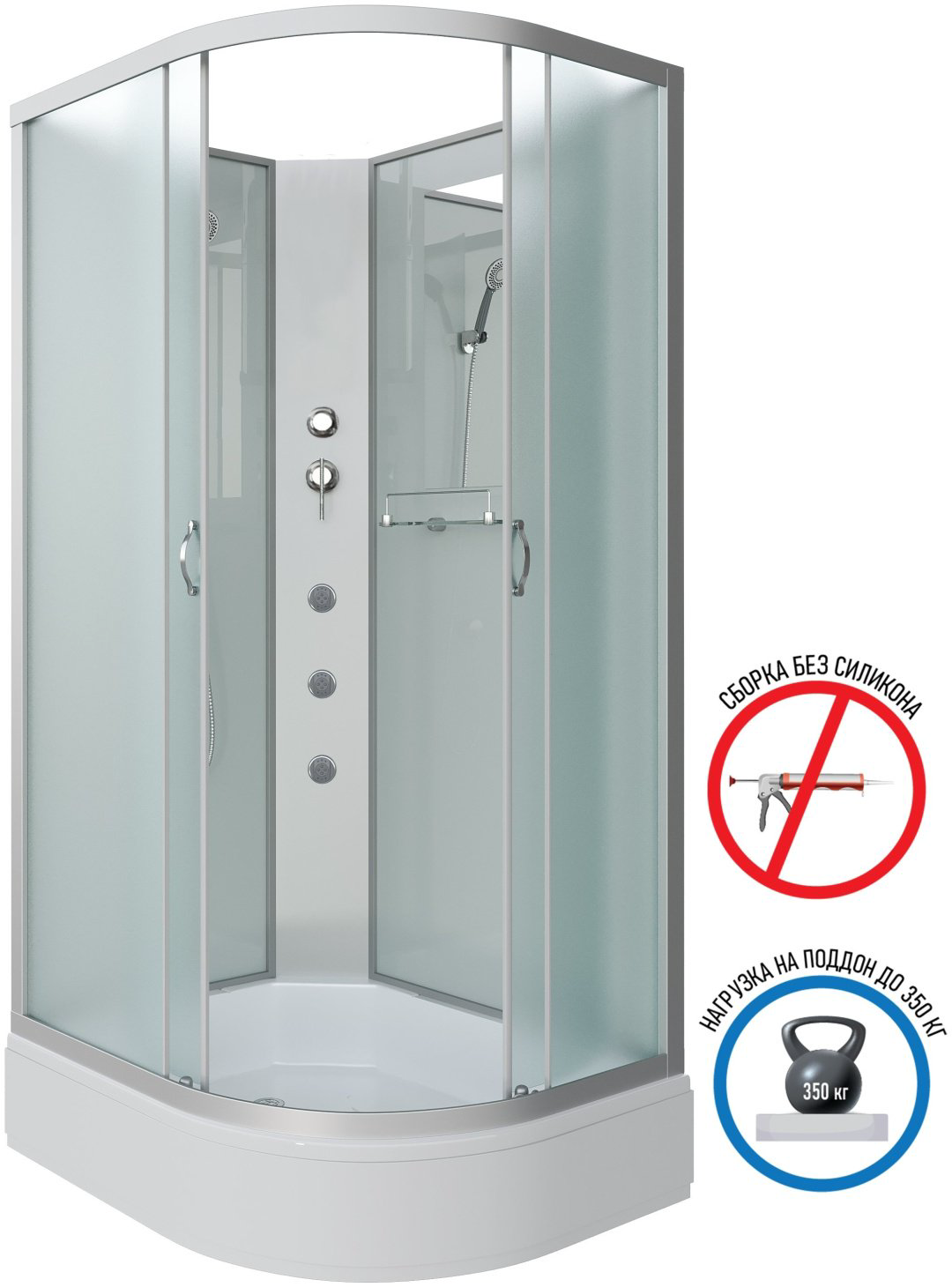 Душевая кабина Niagara NG-33984-14LBKG (215 см х 90 см), средний поддон купить,NaN