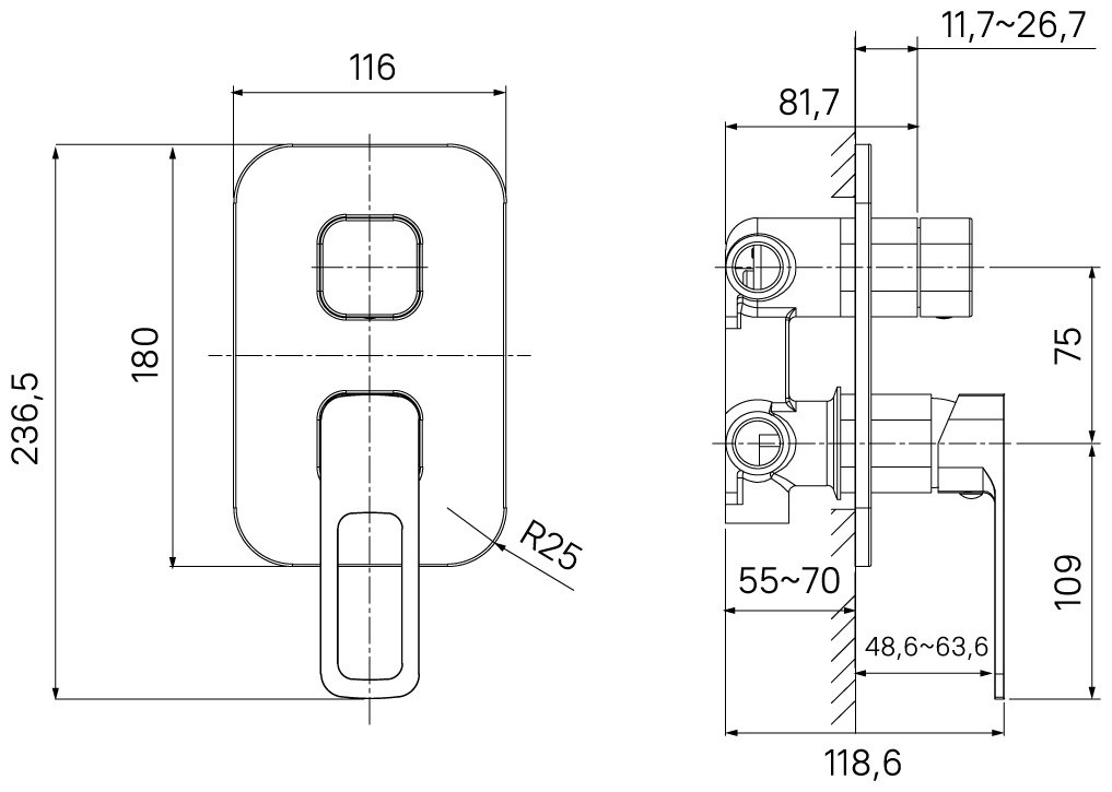 Смеситель для душа IDDIS SLIBL00i68, латунь, цвет черный купить,NaN