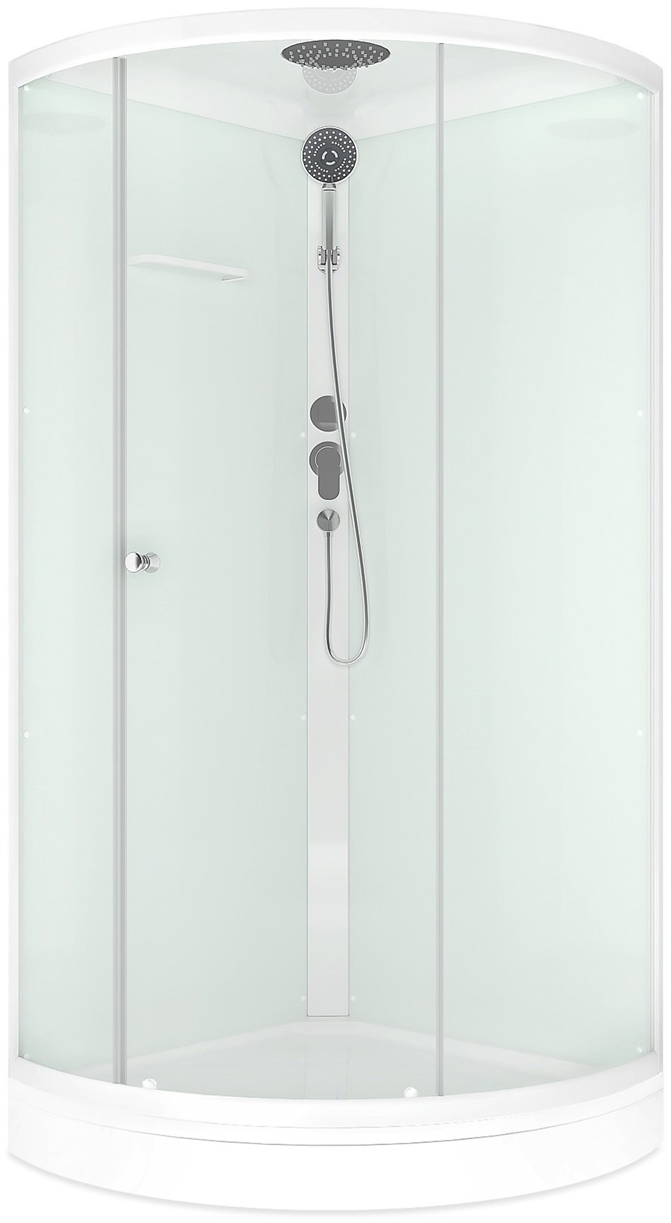 Душевая кабина Domani-Spa Simple с крышей 99 без пульта 90x90x218 бел.стенки/сатин мат.стекла