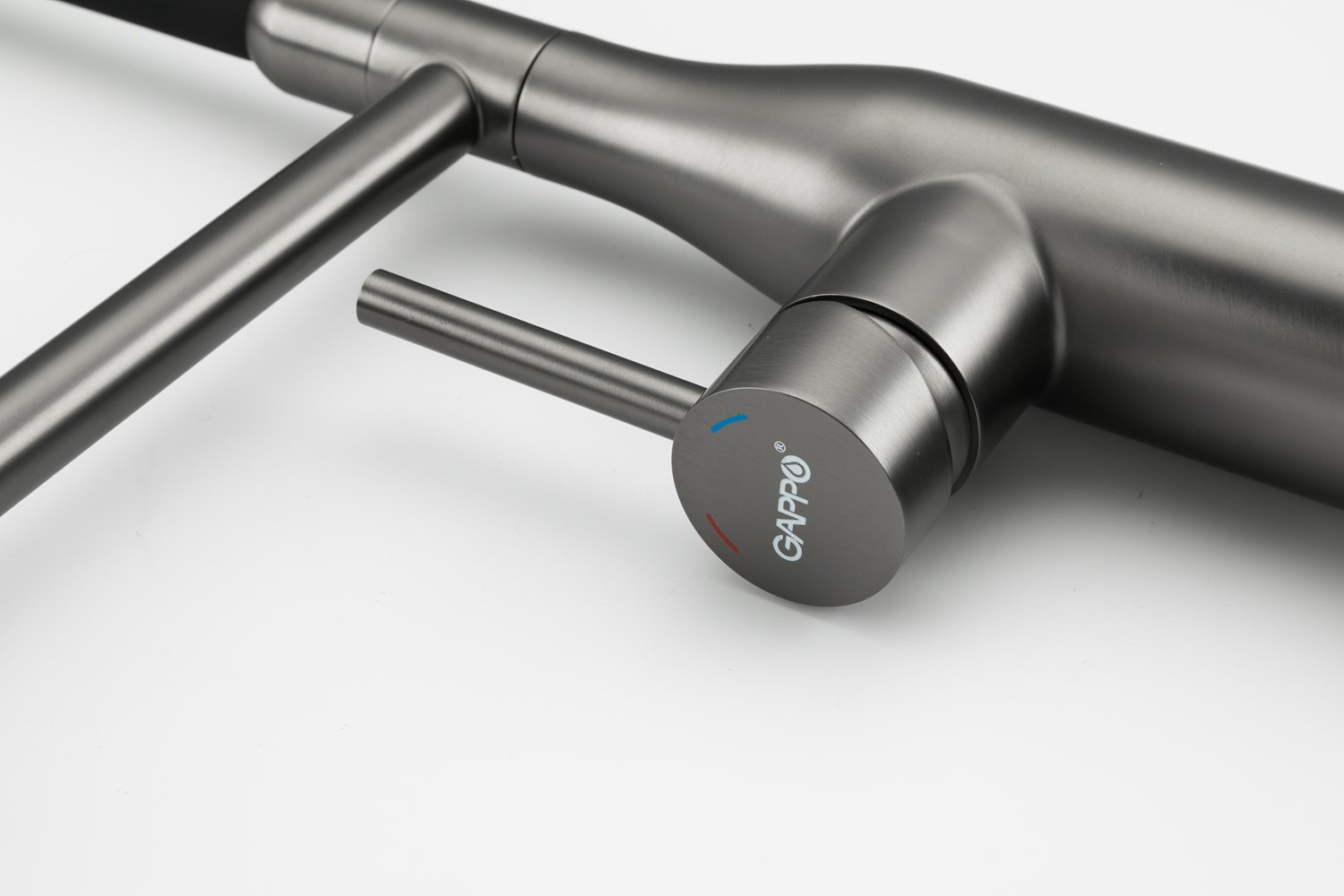 Смеситель с гибким изливом Gappo G4398-51, латунь, цвет графит