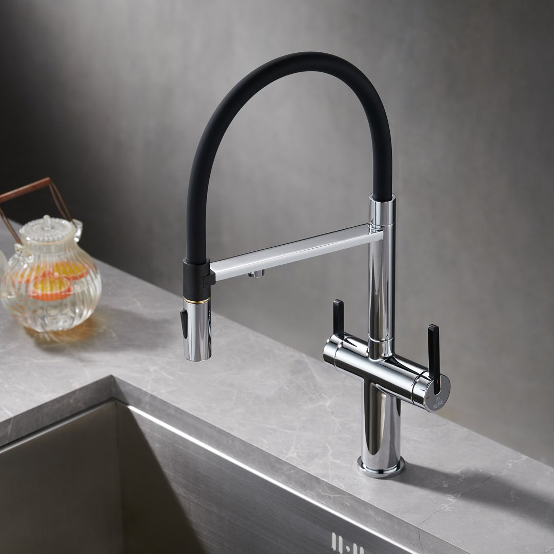 Смеситель с гибким изливом Rose R458, латунь, цвет хром купить,NaN