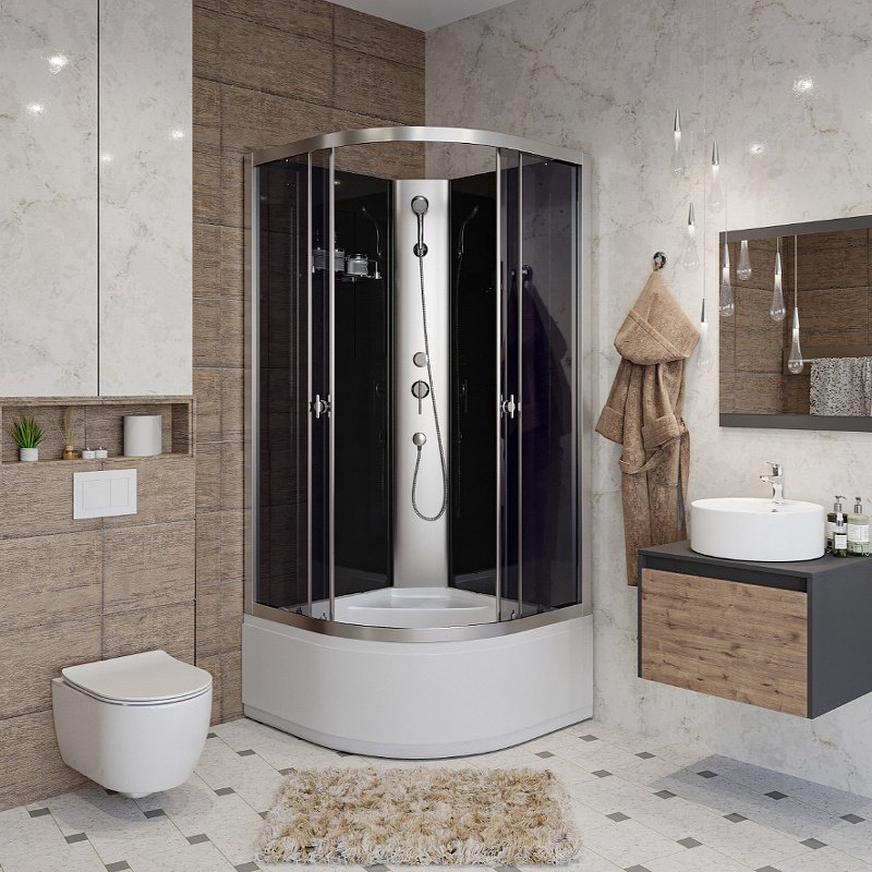 Душевая кабина KABINKA.KZ Eco E80/40/TN/BK (195х80 см), высокий поддон купить,NaN