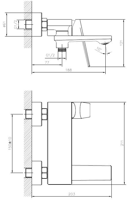 Смеситель для ванны CETUS CSS6233533C, латунь, цвет хром купить,NaN