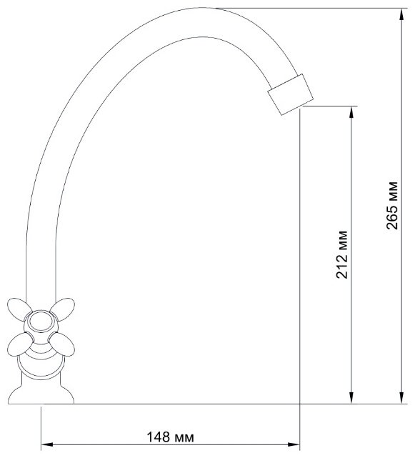 Смеситель для кухни (мойки) ARCO A4502 цвет хром, двухзахватный купить,NaN
