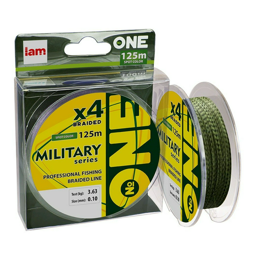 Рыболовная леска №ONE Military Х4 0,12 мм 125 м зеленая
