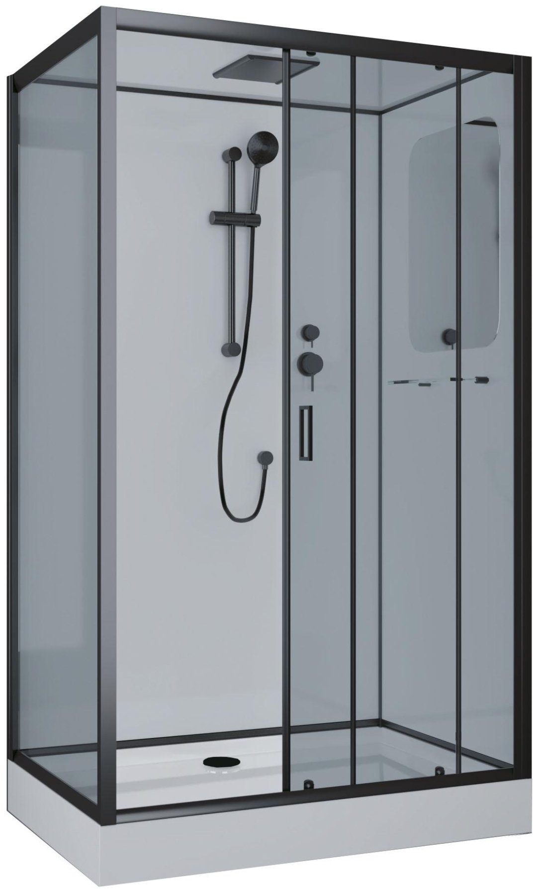 Душевая кабина Niagara NG-6912-01QR BLACK (210 см х 120 см), низкий поддон купить,NaN