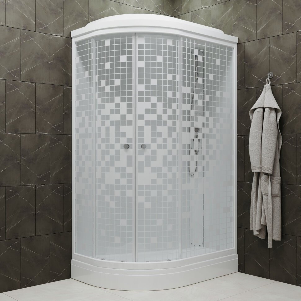 Душевая кабина Triton D39 Мозаика Коралл 120х80 правый