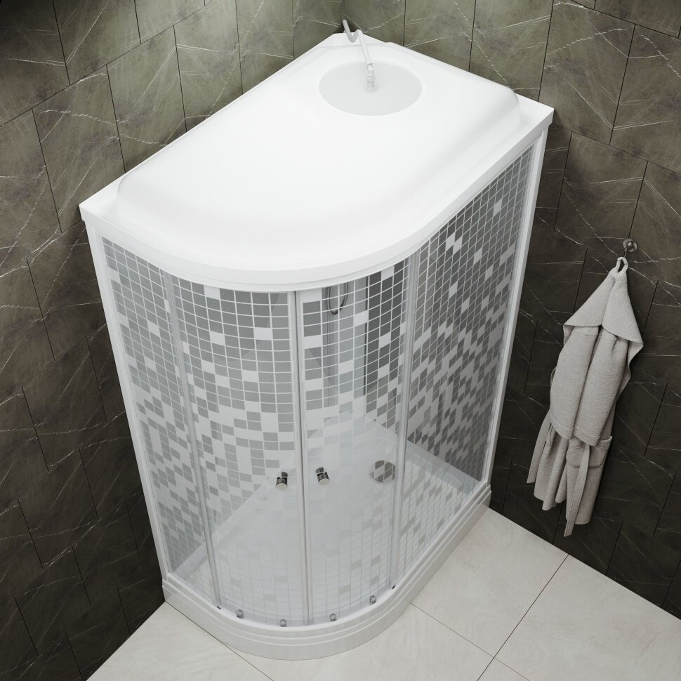 Душевая кабина Triton D39 Мозаика Коралл 120х80 правый