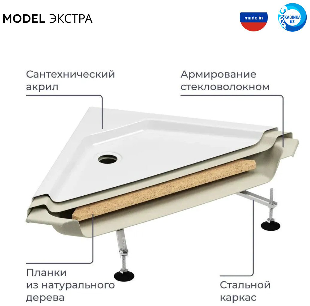 Душевая кабина KABINKA.KZ "Экстра 88*88 А" (88х217.5 см), низкий поддон купить,NaN