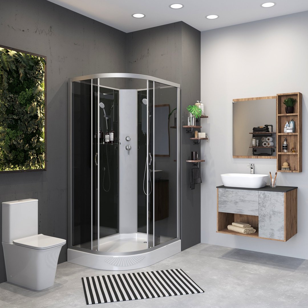 Душевая кабина Niagara NG-3512-14RBK (215 см х 120 см), низкий поддон купить,NaN