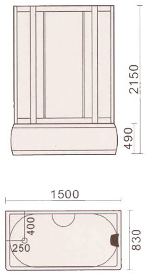 Душевая кабина KABINKA.KZ ODA-8308 Р (215х150 см), высокий поддон купить,NaN