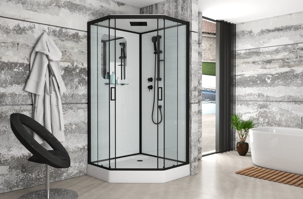 Душевая кабина Niagara NG-6901-01D BLACK (220 х 90 см), низкий поддон