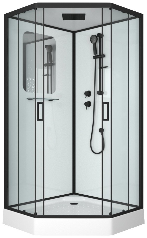 Душевая кабина Niagara NG-6901-01D BLACK (220 х 90 см), низкий поддон