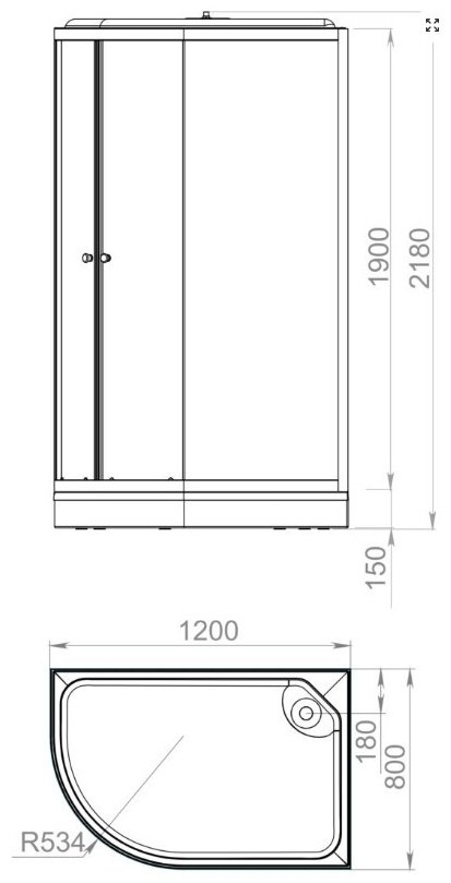Душевая кабина Domani-Spa DS01DS128RLBT00 (218 см х 80 см), низкий поддон купить,NaN