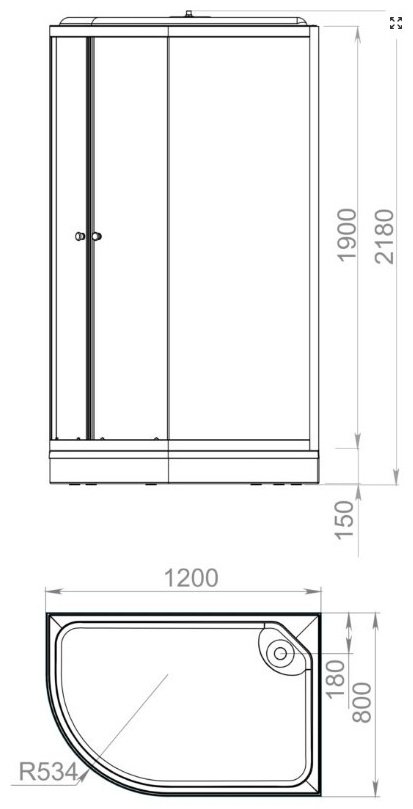 Душевая кабина Domani-Spa DS01DS128RLBT00 (218 см х 80 см), низкий поддон купить,NaN