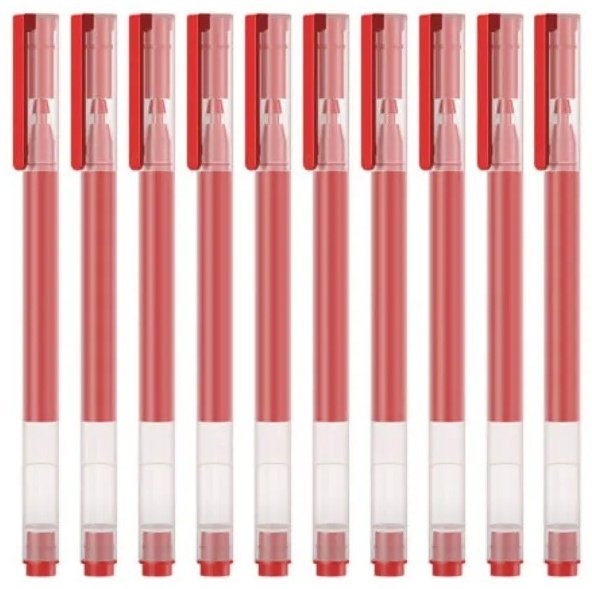 Ручка гелевая Xiaomi Jumbo Gel Ink Pen Red 10 шт, 0.5 мм, цвет чернил красный