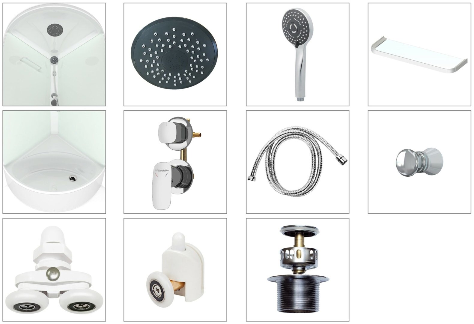 Душевая кабина Domani-Spa ECO Simple high v1.2 С КРЫШЕЙ (99) (218х90 см), высокий поддон