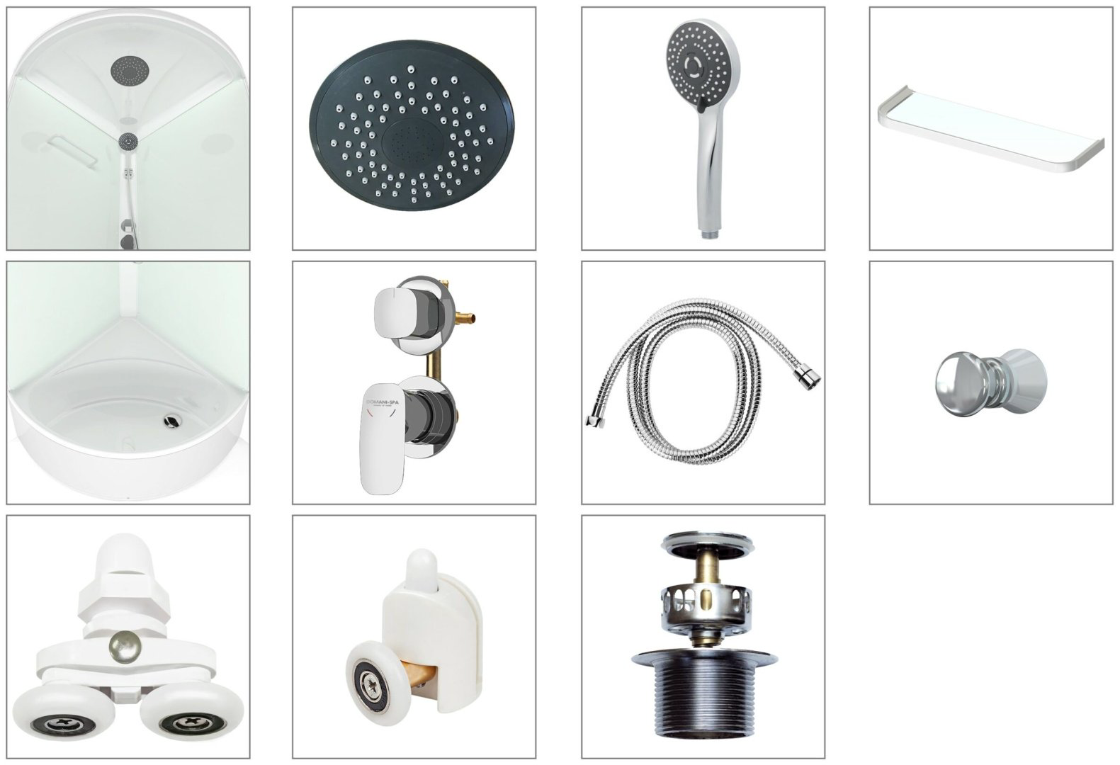 Душевая кабина Domani-Spa ECO Simple high v1.2 С КРЫШЕЙ (99) (218х90 см), высокий поддон купить,NaN