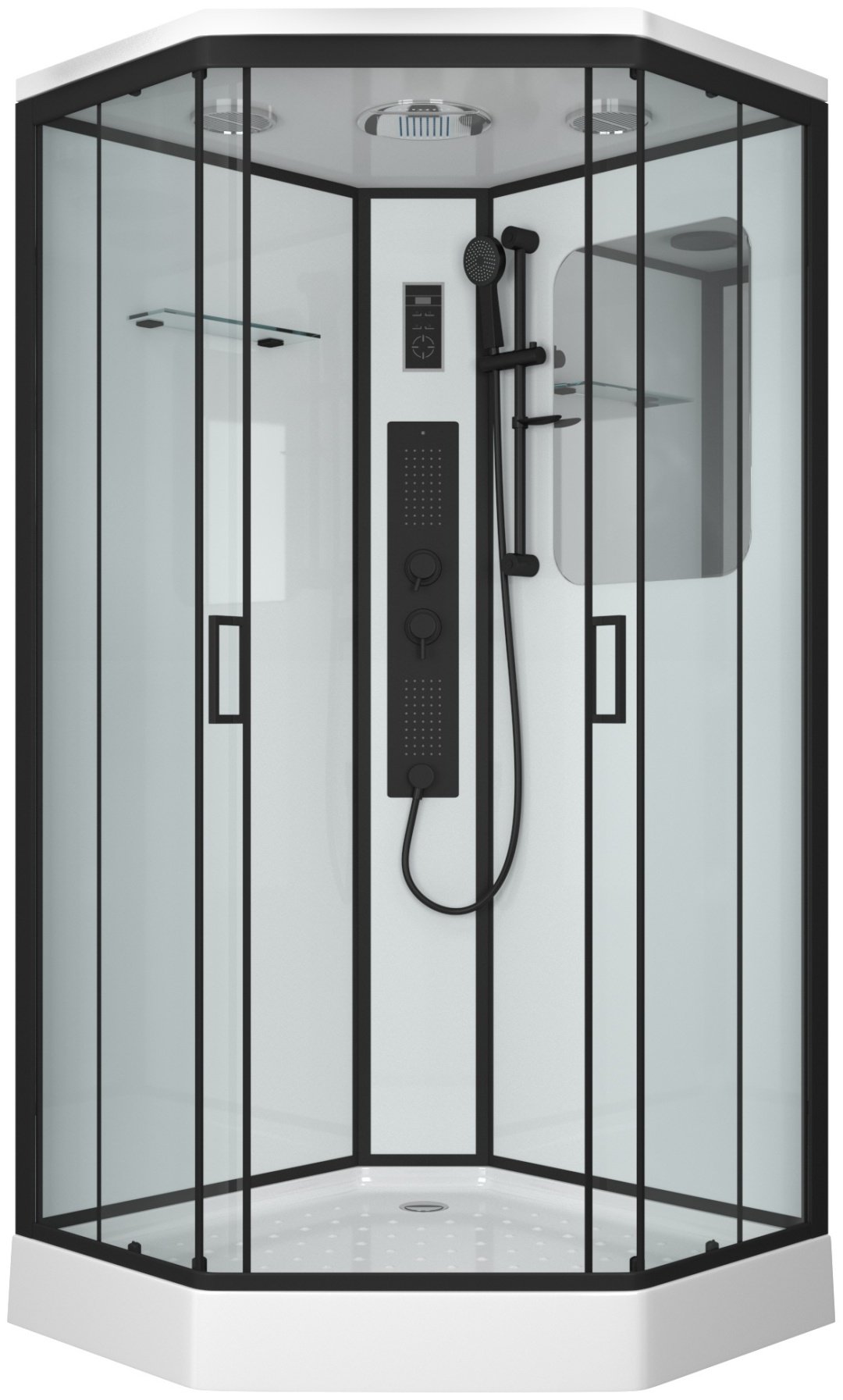 Душевая кабина Niagara NG-6901-01GD BLACK (220х90 см), низкий поддон