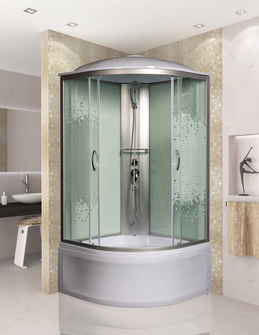 Душевая кабина KABINKA.KZ МОНОМАХ 80/43 С МЗ (210 см х 80 см), высокий поддон