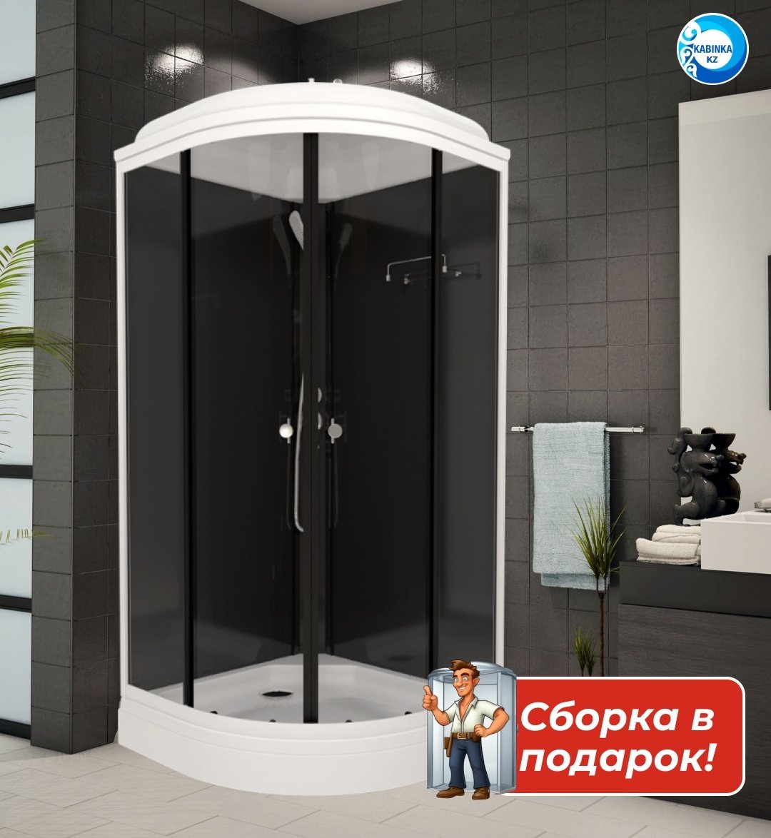 Душевая кабина KABINKA.KZ "Топ 90*90 А" + сборка (217.5х90 см), низкий поддон