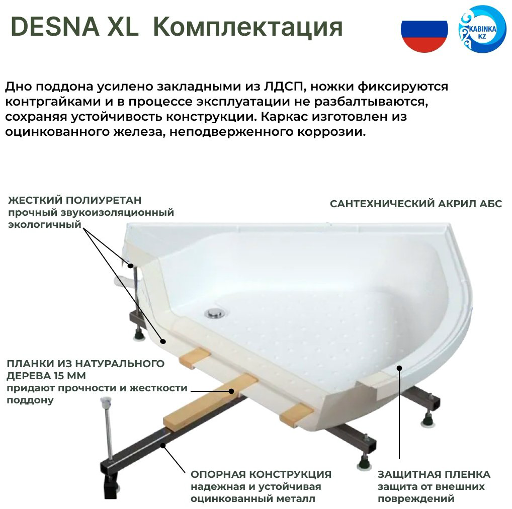 Душевая кабина KABINKA.KZ DUNAY XL 80/43 TH (230 см х 80 см), высокий поддон купить,NaN