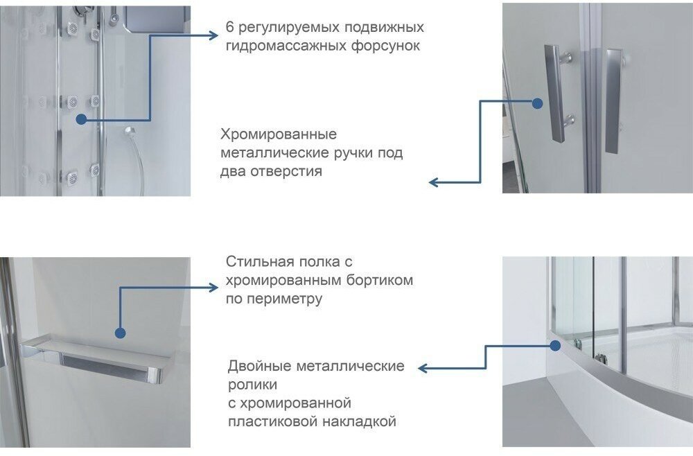 Душевая кабина Niagara NG-310-01L (220 см х 120 см), высокий поддон