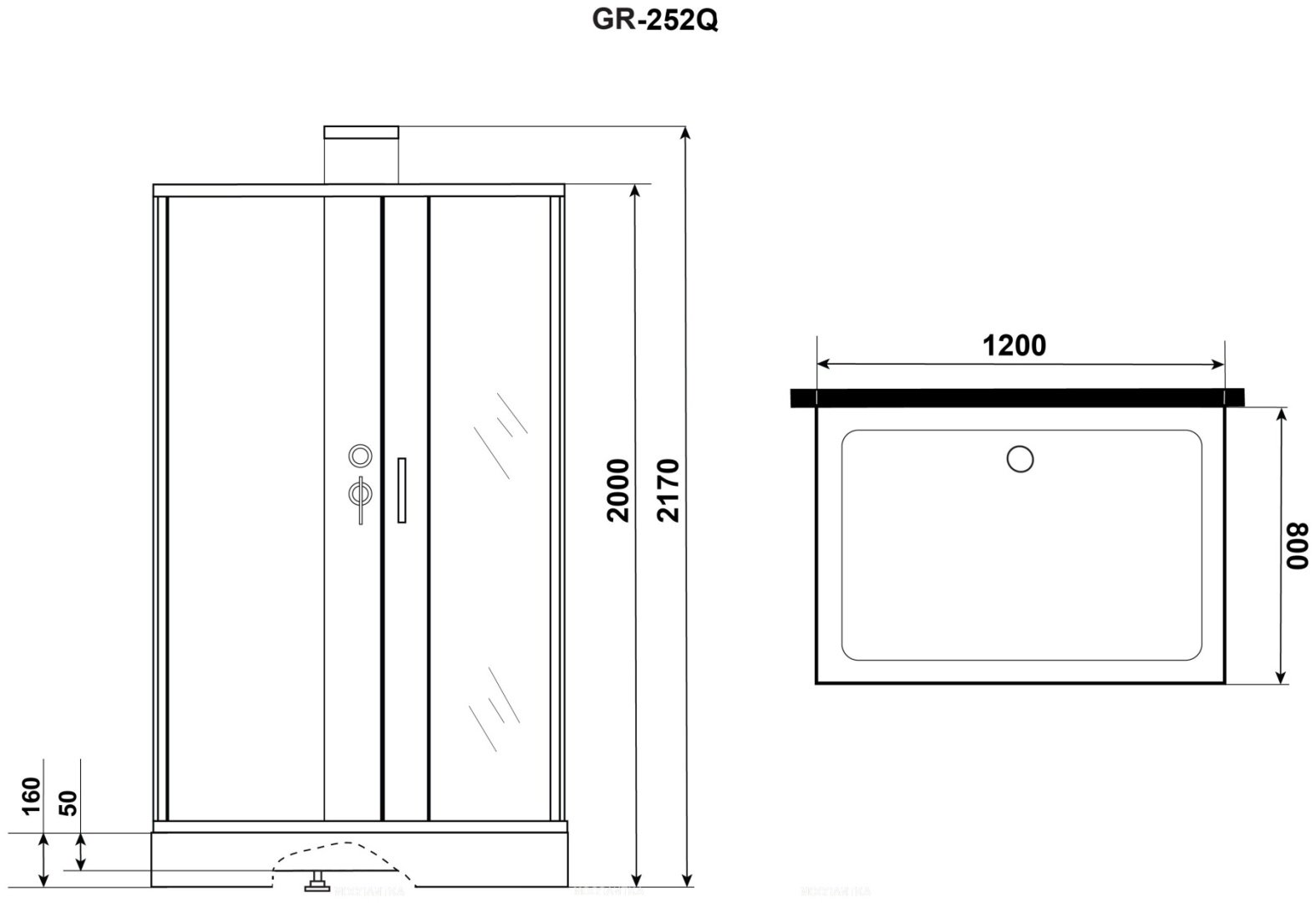 Душевая кабина Grossman GR251 (217 см х 90 см), низкий поддон