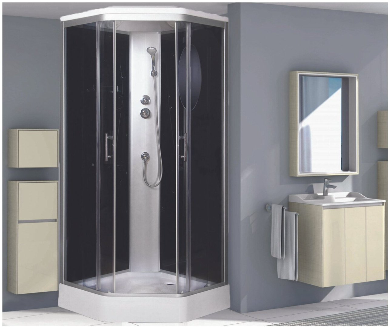 Душевая кабина Niagara NG-2506-01 (220 см х 90 см), низкий поддон купить,NaN