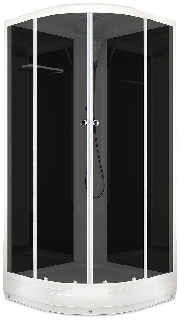 Душевая кабина KABINKA.KZ Delight Slim 99 (90х90 см), черные стенки, тонированные стекла купить,NaN